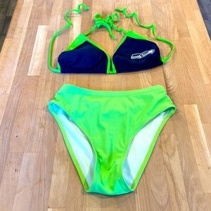 NWOT Seattle Seahawks high waisted bikini size XS